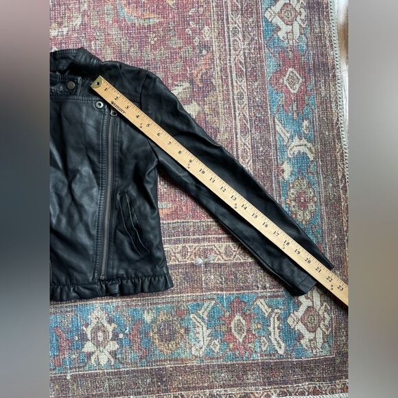 Girls Me Jane size 7 Black Faux Leather Moto Jacket - Picture 5 of 9